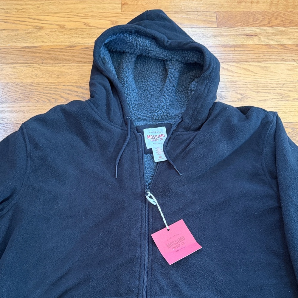 Mossimo Supply Sherpa Zipper Hooded Jacket NEW very soft - Picture 2 of 12
